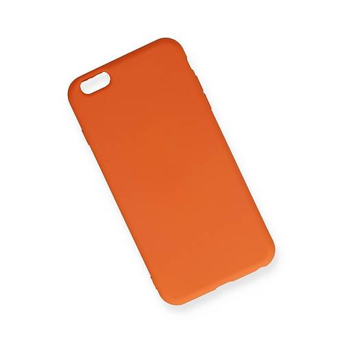 iPhone 6 Plus K�l�f Nano i�i Kadife Silikon - Turuncu