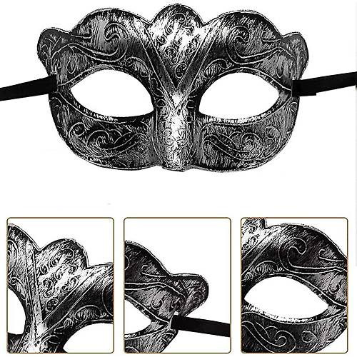 Maskeli Balo Antik Gri G�m�� Eskitilmi� Maske Balo Venedik