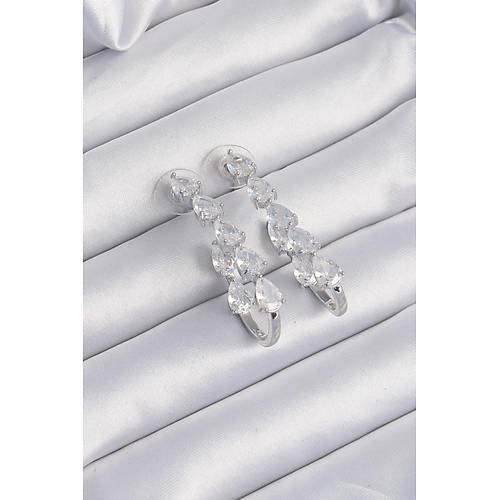 Pirin� G�m�� Renk Damla Zirkon Ta� Tasar�ml� K�pe