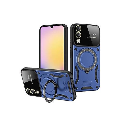 Galaxy S25 Edge K�l�f Joy Lens Standl� Kapak - Lacivert