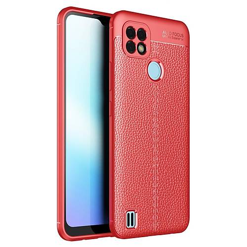 Realme C21 K�l�f Auto Focus Kapak - K�rm�z�