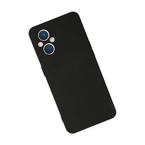 Reno 7 Lite K�l�f Nano i�i Kadife Silikon - Siyah