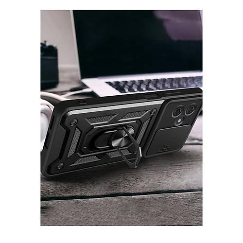Redmi Note 13 Pro Plus K�l�f Pars Lens Y�z�kl� Silikon - Siyah