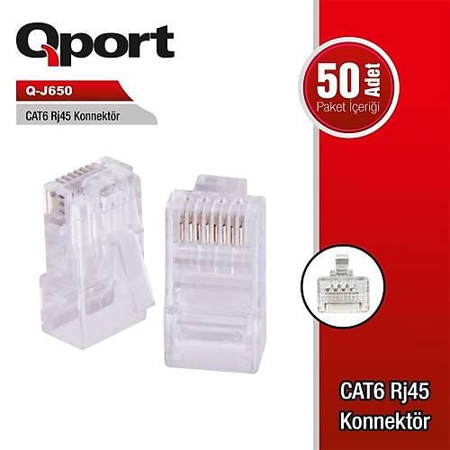QPORT Q-J650 CAT6 50 L�K RJ-45 KONNEKT�R
