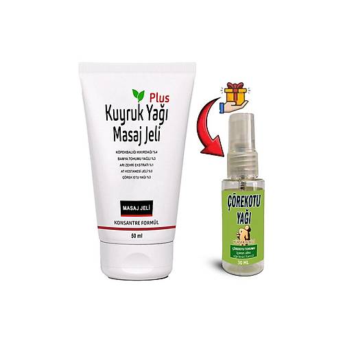 Kuyruk Ya�� Masaj Jeli Plus 1 Tane 50 ml Konsantre Form�l + ��rek Otu Ya��