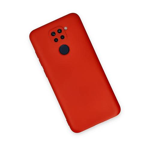 Redmi Note 9 K�l�f Nano i�i Kadife Silikon - K�rm�z�
