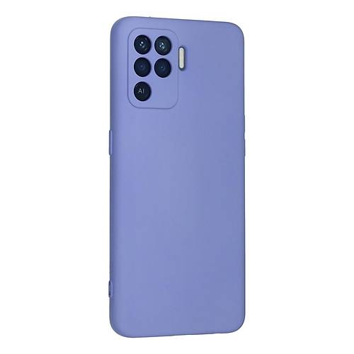 Reno 5 Lite K�l�f Nano i�i Kadife Silikon - Lila
