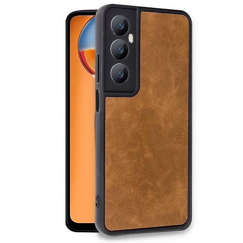 Realme C65 K�l�f Aras Deri Kapak - Taba
