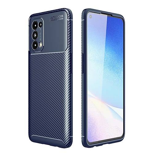 Reno 5 K�l�f Auto Focus Karbon Kapak - Lacivert