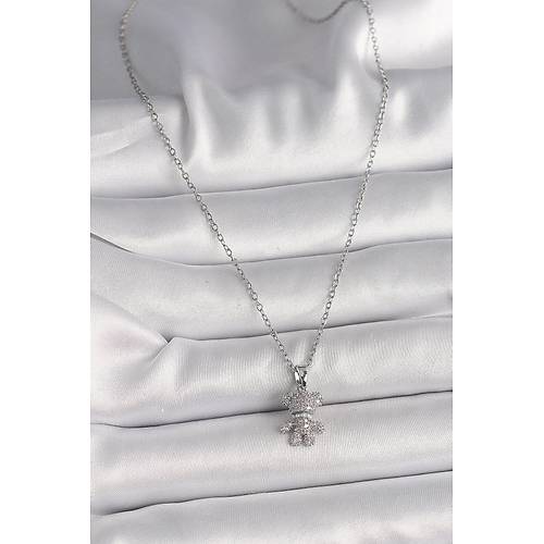 316L �elik G�m�� Renk Zincir Zirkon Ta�l� Ay�c�k Fig�r Kad�n Kolye