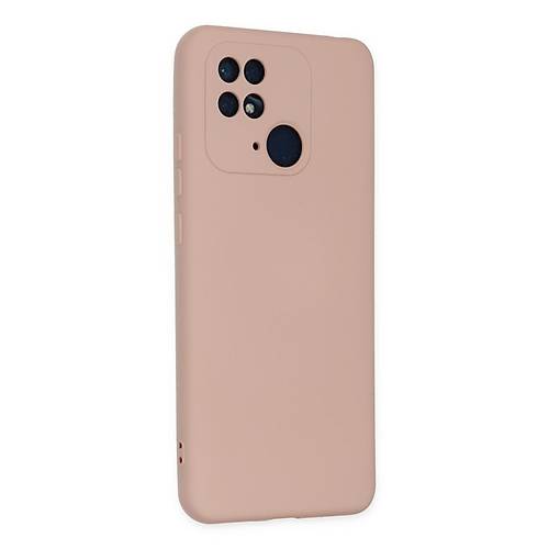 Redmi 10C K�l�f Nano i�i Kadife Silikon - Pudra