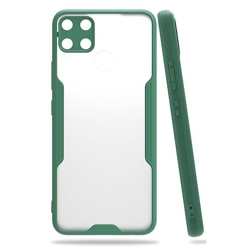 Realme C15 K�l�f Platin Silikon - Ye�il