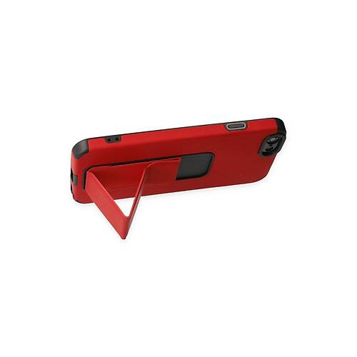 iPhone 6 K�l�f Mega Standl� Silikon - K�rm�z�