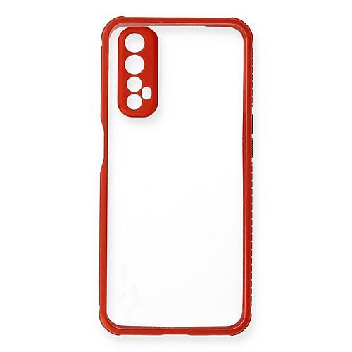 Realme 7 K�l�f Miami �effaf Silikon - K�rm�z�