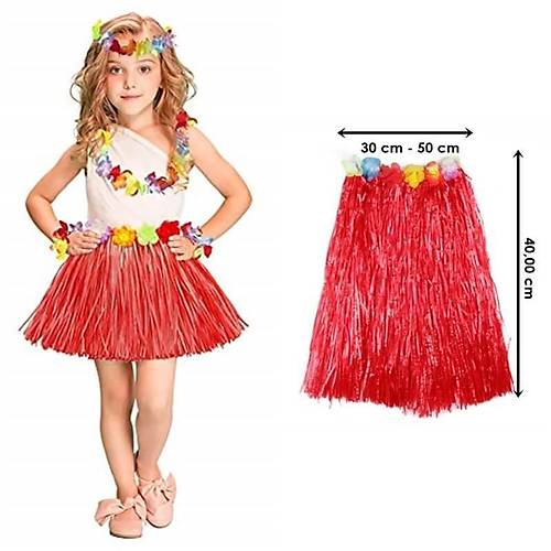 Hawaii Hula Ete�i K�rm�z� Renk 40 cm