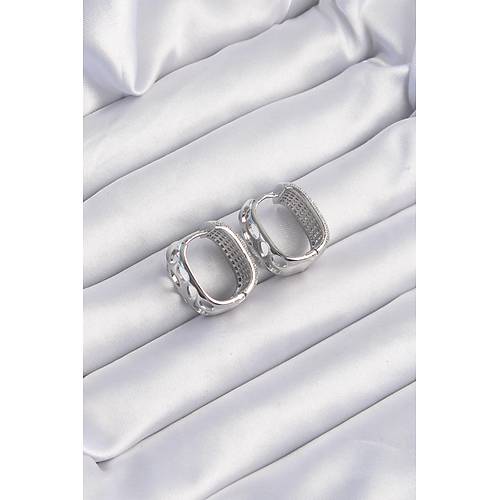 Pirin� G�m�� Renk Zirkon Ta�l� Minimal Halka K�pe