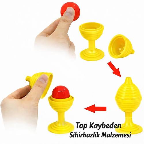Sar� Renk Sihirli Kupa Top Kaybetme Oyunu 7 cm