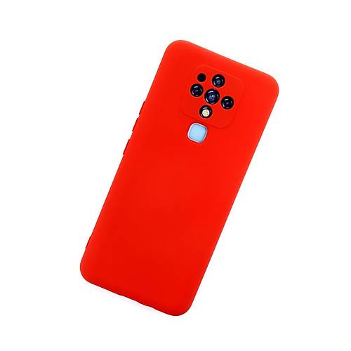 Camon 16 K�l�f Nano i�i Kadife Silikon - K�rm�z�