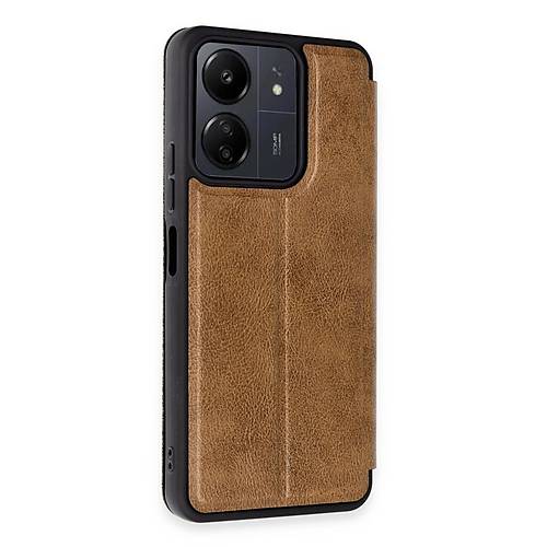 Redmi 13C K�l�f Flip Cover - Taba