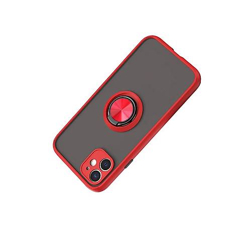 iPhone 11 K�l�f Montreal Y�z�kl� Silikon Kapak - K�rm�z�