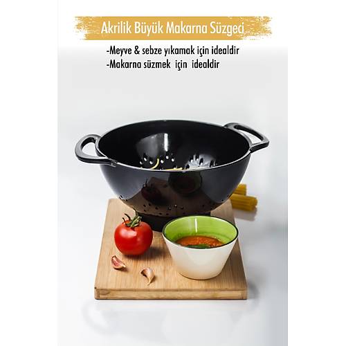 Akrilik Siyah Makarna S�zge�i & Sebze Meyve S�zge�i
