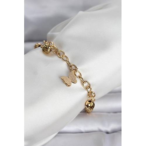 316L �elik Gold Renk  ve Dorikal� Kad�n Bileklik
