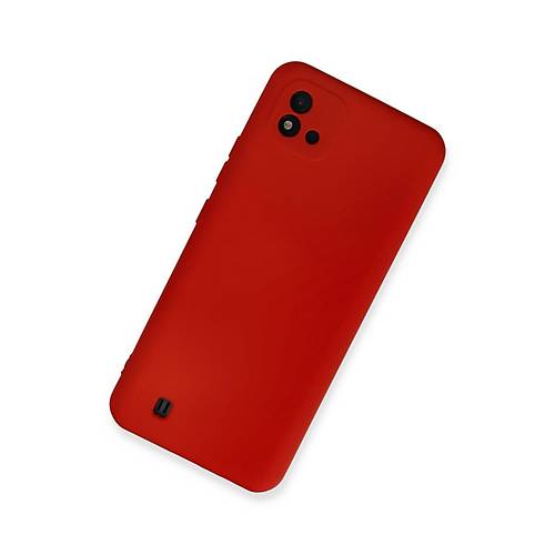 Realme C11 2021 K�l�f Nano i�i Kadife Silikon - K�rm�z�