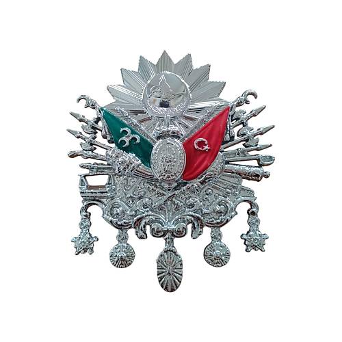 Osmanl� Devlet Armas� Vidal� Kabartma Logo B�y�k 12x11cm Krom