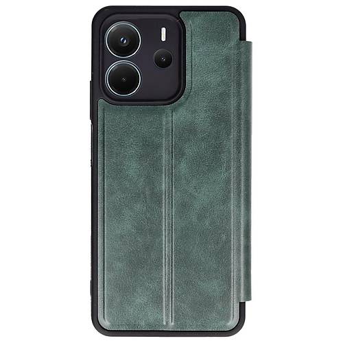 Redmi Note 14 4G K�l�f Flip Cover - Koyu Ye�il