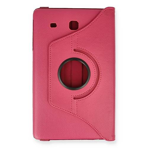 Galaxy T560 Tab E 9.7 K�l�f 360 Tablet Deri K�l�f - Pembe