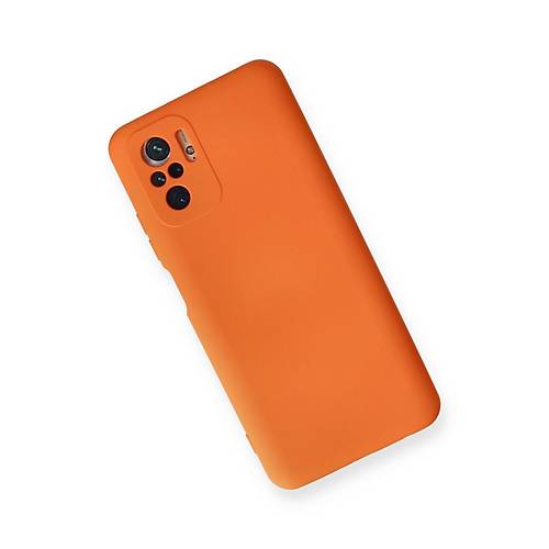 Redmi Note 10 K�l�f Nano i�i Kadife Silikon - Turuncu
