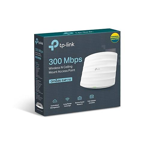 TP-LINK OMADA EAP110 1 PORT 10/100 2.4GHZ 300MBPS 2X4DBI ANTEN �� ORTAM TAVAN T�P� ACCESS POINT(ADAPT�RL�)