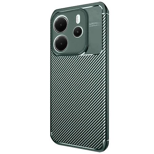 Redmi Note 14 4G K�l�f Auto Focus Karbon Kapak - Koyu Ye�il