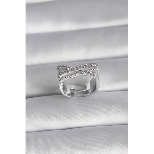 Pirin� G�m�� Renk Zirkon Ta� Detay Kad�n Y�z�k