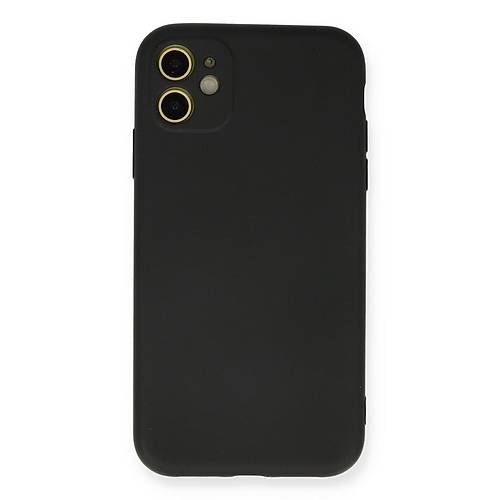 iPhone 11 K�l�f Nano i�i Kadife Silikon - Siyah