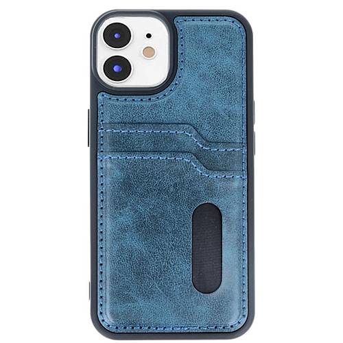 iPhone 11 K�l�f Sara Kartvizitli Deri K�l�f - Lacivert