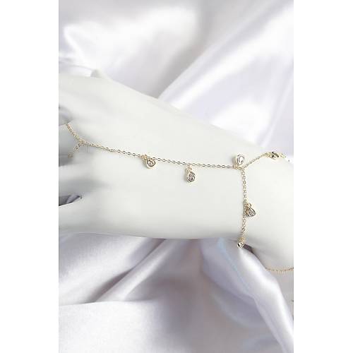 Pirin� Zirkon Ta�l� Sallant�l� Damla Model Gold Renk Kad�n �ahmeran