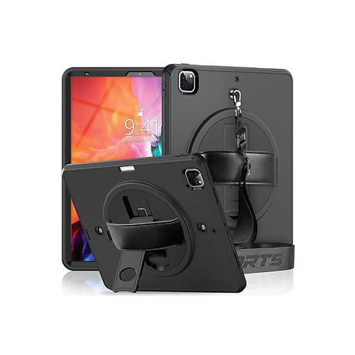 iPad Pro 12.9 (2021) K�l�f Strap-C Otterbox Tablet Kapak - Siyah