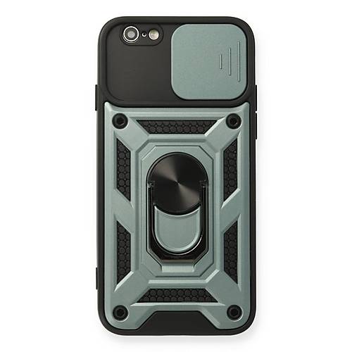 iPhone 6 K�l�f Pars Lens Y�z�kl� Silikon - Ye�il
