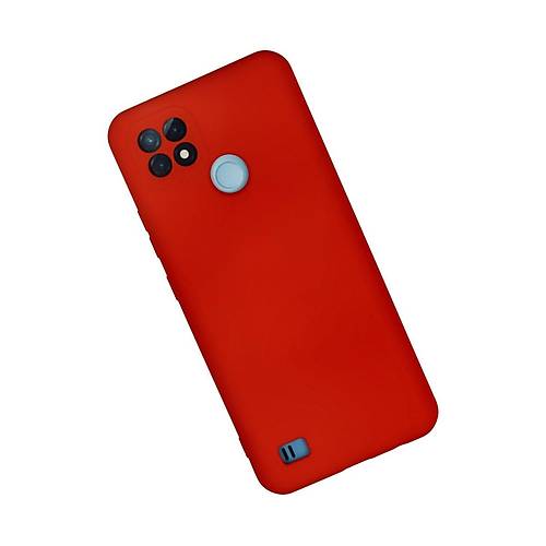 Realme C21 K�l�f Nano i�i Kadife Silikon - K�rm�z�