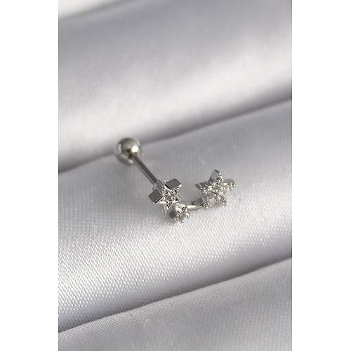 316L �elik G�m�� Renk Zirkon Ta�l� Y�ld�z Tragus Piercing