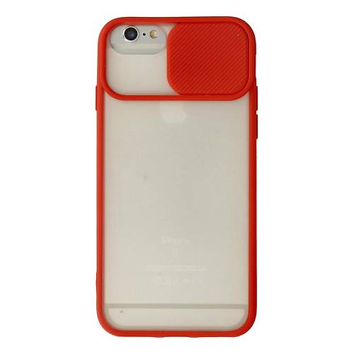 iPhone 6 K�l�f Palm Buzlu Kamera S�rg�l� Silikon - K�rm�z�