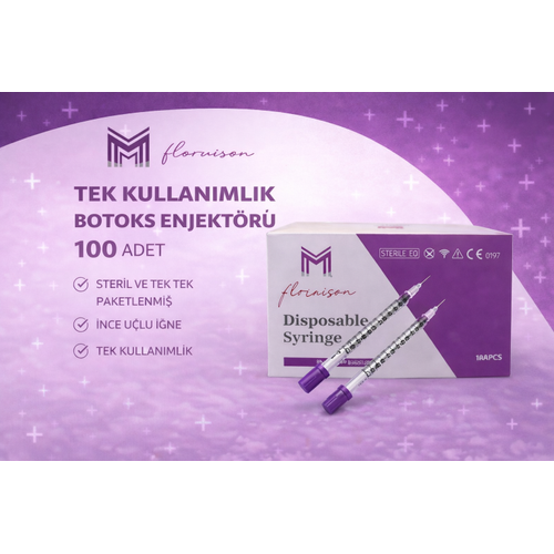 30G x 8MM 1 ML Tek Kullan�ml�k Hassas U�lu Botoks Enjekt�r� 100 Adet 1 Kutu