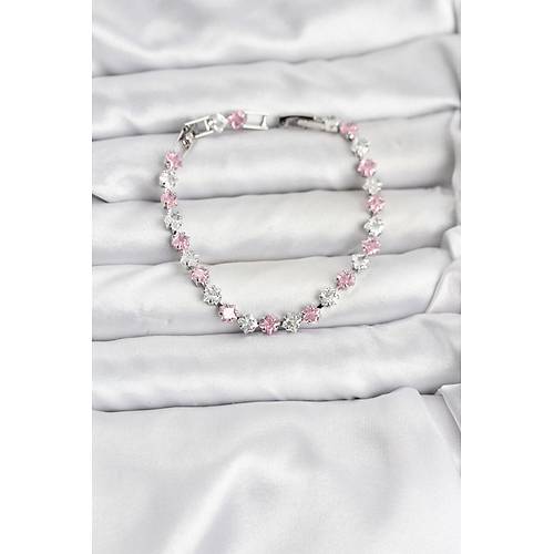 Kare Zirkon Ta�l� G�m�� Renk Kad�n Bileklik