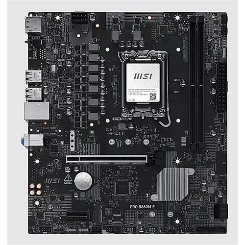 MSI PRO B860M-E DDR5 9066MHZ 1XHDMI 1XDP 2XM.2 USB MATX 1851P(INTEL ULTRA PROCESSORS SERIES 2)