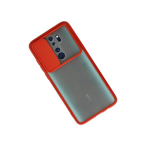 Redmi Note 8 Pro K�l�f Palm Buzlu Kamera S�rg�l� Silikon - K�rm�z�