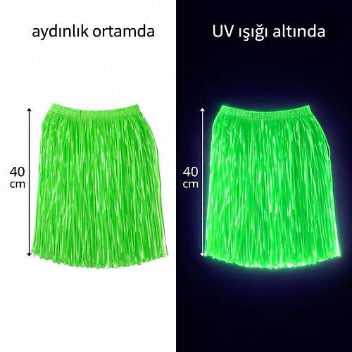 Neon Ye�il Hawaii Parti Ete�i 40 cm