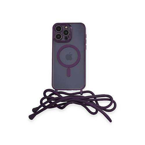 iPhone 12 Pro Max K�l�f Divo Lazer Ask�l� Magsafe Kapak - Derin Mor