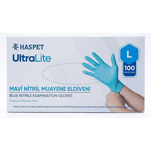 Mavi Nitril Muayene Eldiveni (Ultra Lite) - LARGE