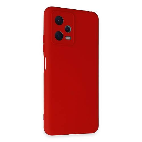 Redmi Note 12 5G K�l�f Nano i�i Kadife Silikon - K�rm�z�